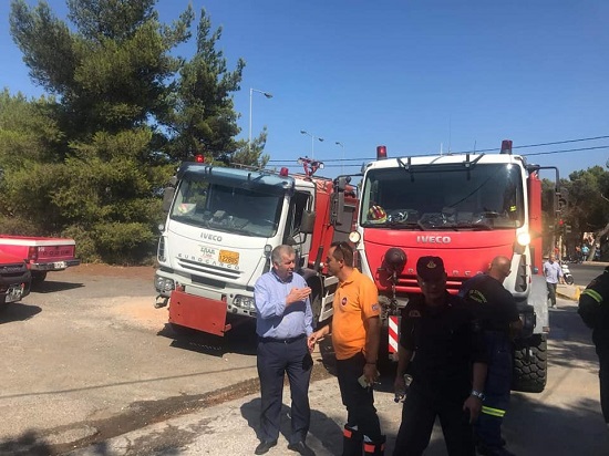 Συμμετοχή του Σ.Π.Α.Π. με εθελοντές και οχήματα στην κατάσβεση της πυρκαγιάς που εκδηλώθηκε στη Ραφήνα