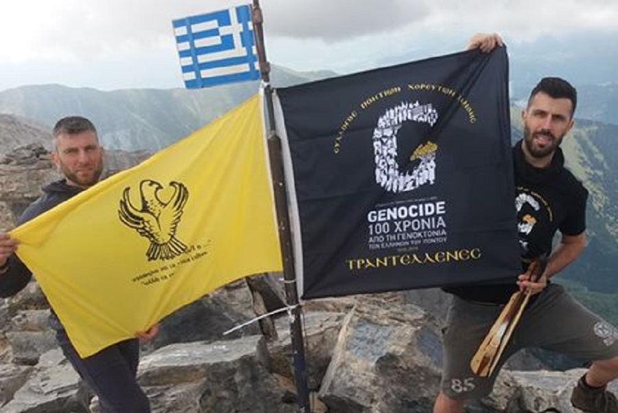 Το σήμα της Γενοκτονίας των Ελλήνων του Πόντου κυματίζει στην κορυφή του Ολύμπου