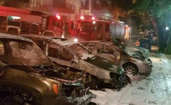 Νύχτα τρόμου στο Μαρούσι – παρανάλωμα του πυρός δώδεκα αυτοκίνητα 