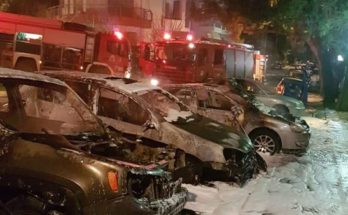 Νύχτα τρόμου στο Μαρούσι – παρανάλωμα του πυρός δώδεκα αυτοκίνητα
