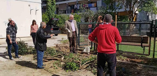 Μαρούσι : Εργασίες καθαριότητας και συντήρησης πρασίνου στις Εργατικές Κατοικίες με την εθελοντική συμμετοχή και των κατοίκων