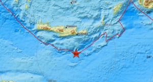 Σεισμός στην Κρήτη έντασης 6 βαθμών της κλίμακας Ρίχτερ στα 55 χλμ. νότια της Ιεράπετρας