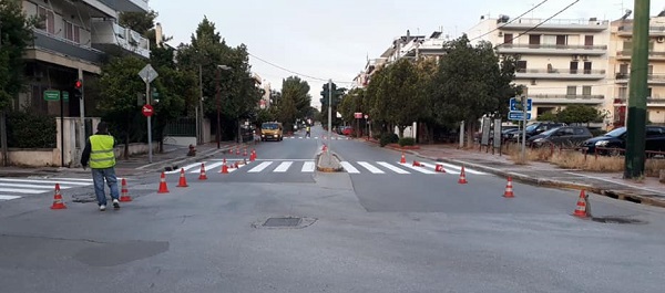 Φιλοθέη  Ψυχικό:  Νέες διαγραμμίσεις επί της οδού 25ης Μαρτίου στο Νέο Ψυχικό