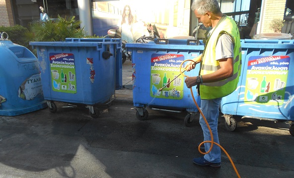 Φιλοθέη  Ψυχικό: Ο Δήμος πλένει και απολυμαίνει εντατικά  όλους τους κάδους απορριμμάτων και ανακύκλωσης και στις 3 Κοινότητες
