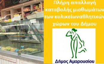 Μαρούσι: Πλήρη απαλλαγή καταβολής μισθωμάτων των κυλικείων αθλητικών χώρων του Δήμου