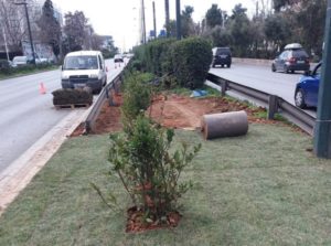 Περιφέρεια Αττικής: Τοποθέτησης έτοιμου χλοοτάπητα με υπόγειο αυτόματο αρδευτικό δίκτυο στην κεντρική νησίδα της Λ. Κηφισίας στο Ψυχικού