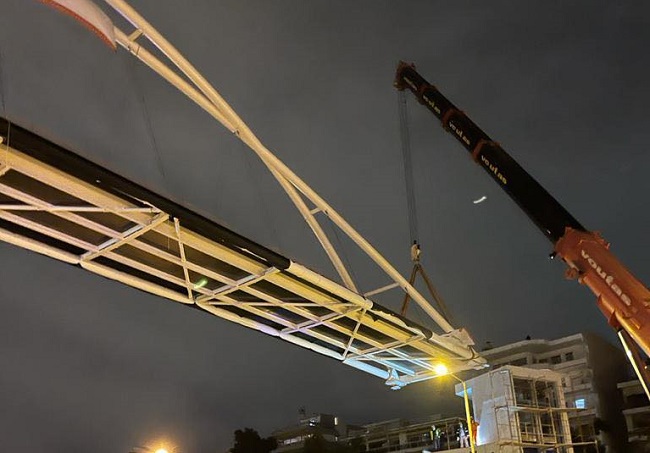 Αγία Παρασκευή: Συνεχίζεται η κατασκευή της πεζογέφυρας στην Λ. Μεσογείων 
