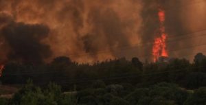 Η φωτιά επεκτείνετε  προς την περιοχή του Ωρωπού