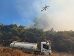 ΣΠΑΠ: Κλιμάκιο με εργαζόμενους και εθελοντές έδωσαν μάχη στη φωτιά που ξέσπασε στην Κερατέα Αττικής
