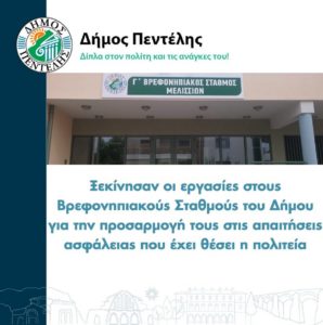 Βρεφονηπιακούς Σταθμούς του Δήμου Πεντέλης