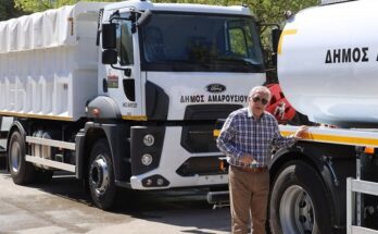 Μαρούσι: Μία νέα υπερσύγχρονη υδροφόρα και δύο φορτηγά παραλαμβάνει ο Δήμος Αμαρουσίου