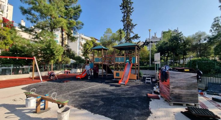 Νέα Ιωνία: Σε εξέλιξη οι εργασίες αναβάθμισης της παιδικής χαράς στην πλατεία Υγείας στον Περισσό