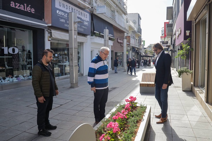 Μαρούσι:  Αυτοψία του Δημάρχου Αμαρουσίου στις εργασίες αναβάθμισης του Εμπορικού Κέντρου της πόλης