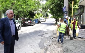 Μαρούσι : Αυτοψία του Δημάρχου στο έργο ανακατασκευής της οδού Διομήδους στο κέντρο της πόλης