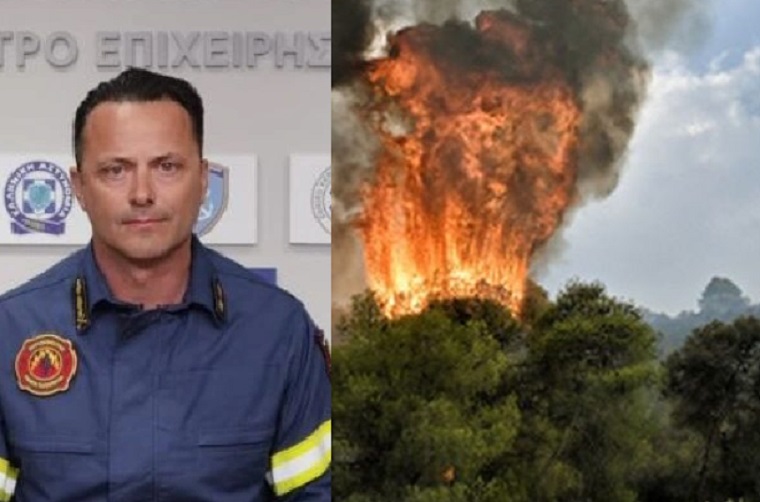 Την εξέλιξη των επιχειρήσεων στα μέτωπα της πυρκαγιάς ανέλυσε ο εκπρόσωπος της πυροσβεστικής, Γιάννης Αρτοποιός