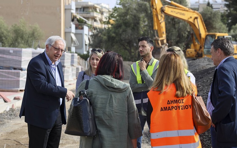 Μαρούσι: Αυτοψία του Δημάρχου Αμαρουσίου στα έργα διανοίξεων των οδών Λάρνακος και Μυκηνών