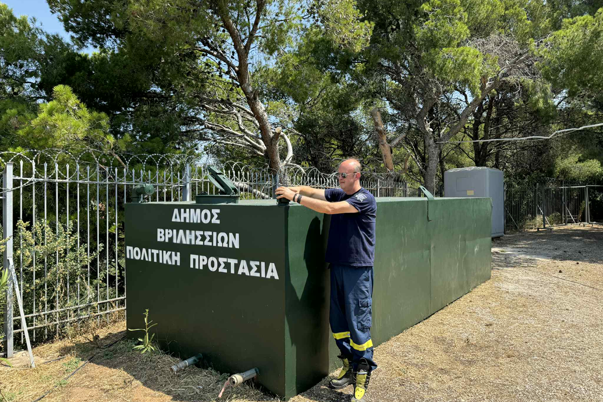 Τοποθετήθηκαν περιμετρικά του «Δάσος Αγ. Θεοκλήτου στα Άνω Βριλήσσια» τρεις νέες δεξαμενές πυρόσβεσης