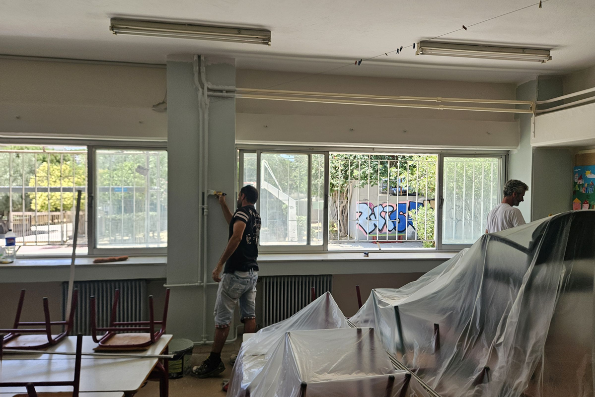 Ηράκλειο Αττικής: Εργασίες συντήρησης στο «9ο – 10ο Δημοτικό»