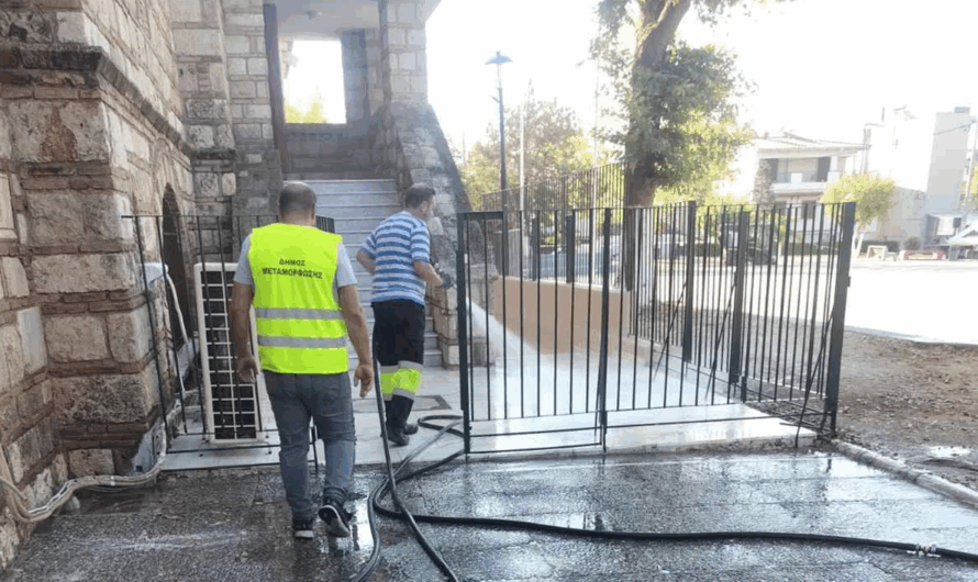 Μεταμόρφωση: Εργασίες καθαριότητας ενόψει του εορτασμού του Πολιούχου της πόλης «Μεταμόρφωσης του Σωτήρος»
