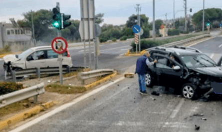 Τροχαίο στη Μαραθώνος στα φανάρια του Αγίου Ανδρέα