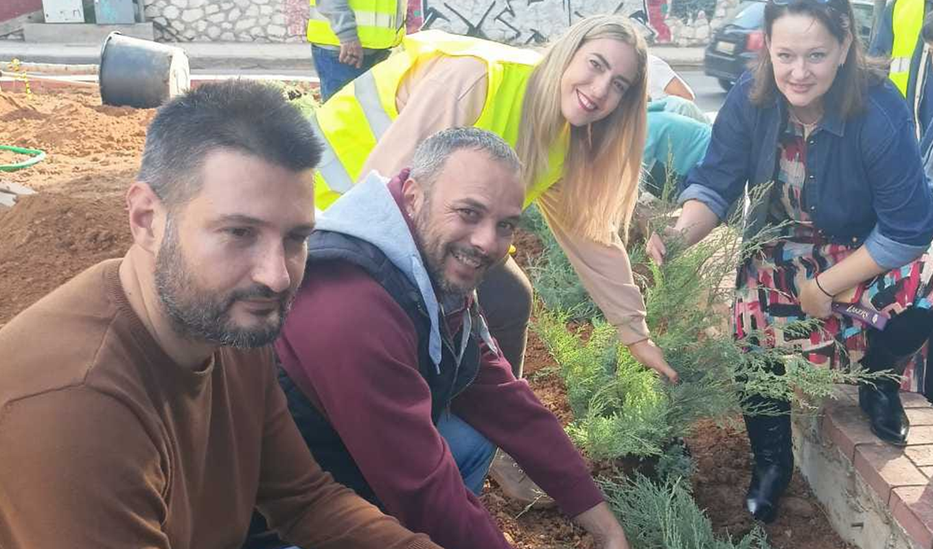 Νέα Φιλαδέλφεια  Νέα Χαλκηδόνα: «Δενδροφύτευση στην οδό Πίνδου» Και αυτή η δέσμευση έγινε πράξη