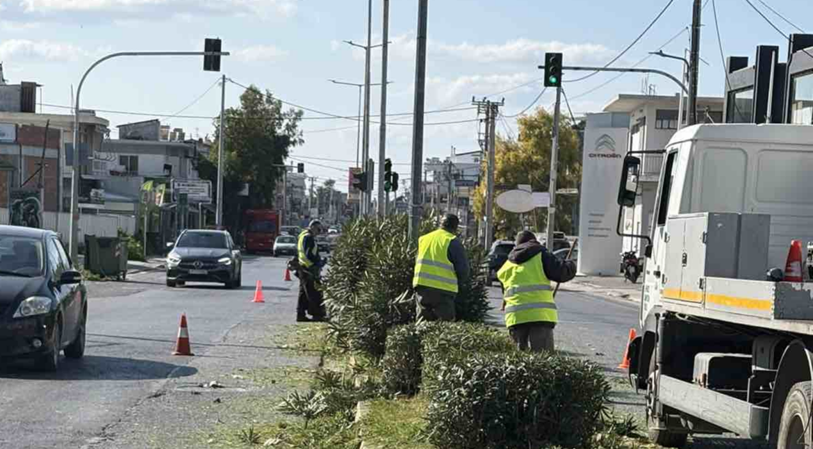 Δήμος Αχαρνών: Επιχείρηση «Πράσινη Καθημερινότητα» – Συνεχείς παρεμβάσεις στις κεντρικές οδικές αρτηρίες